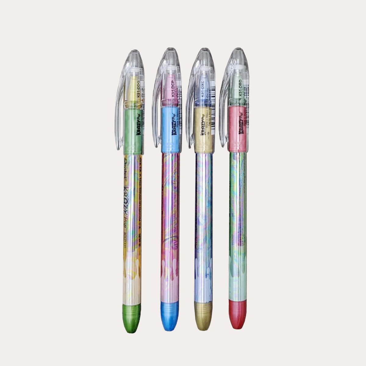 Krazy Pop Iridescent Metallic Gel Pens - 4 Piece Set