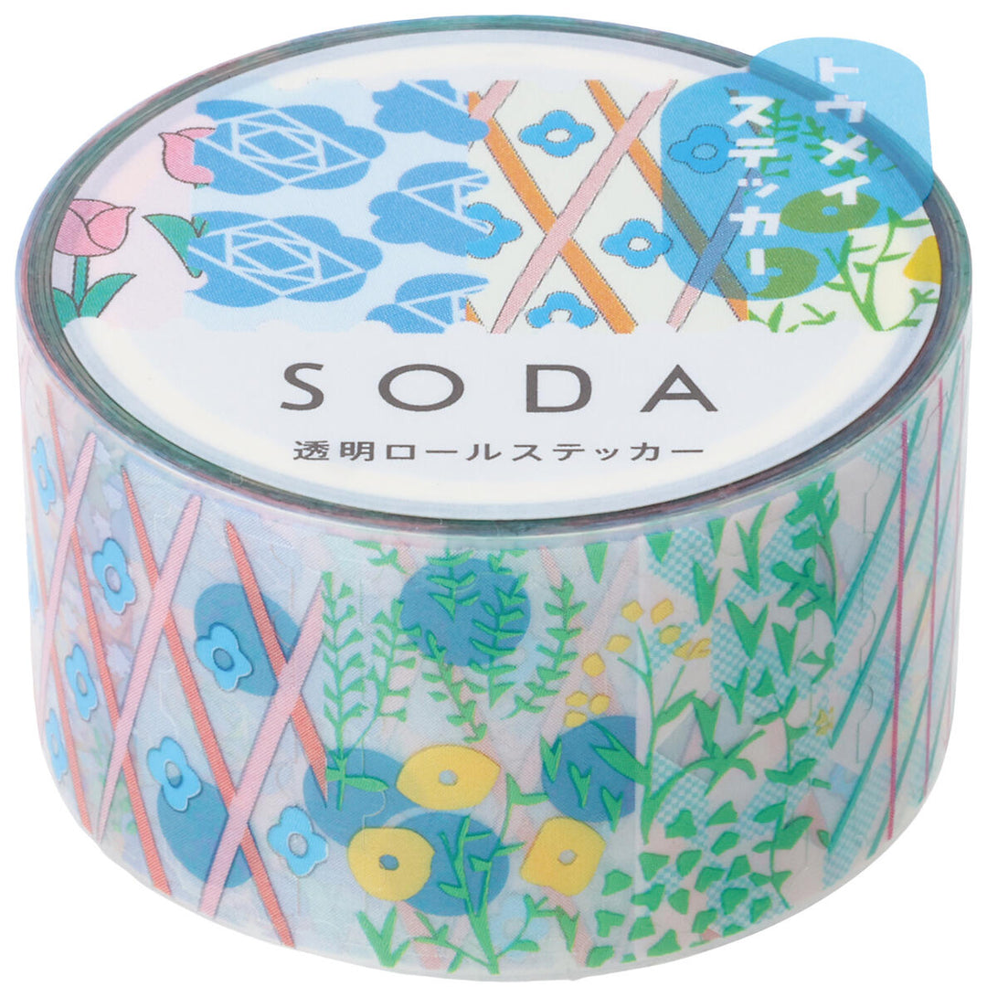 Floral Stamp SODA Transparent Sticker Tape