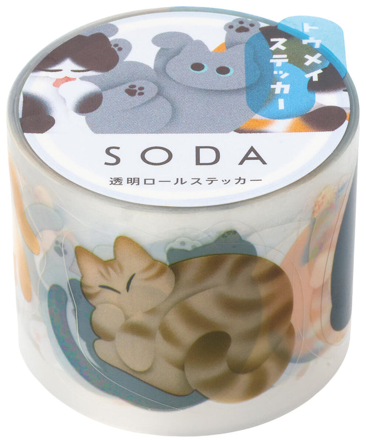 Rolling Cat SODA Transparent Sticker Tape