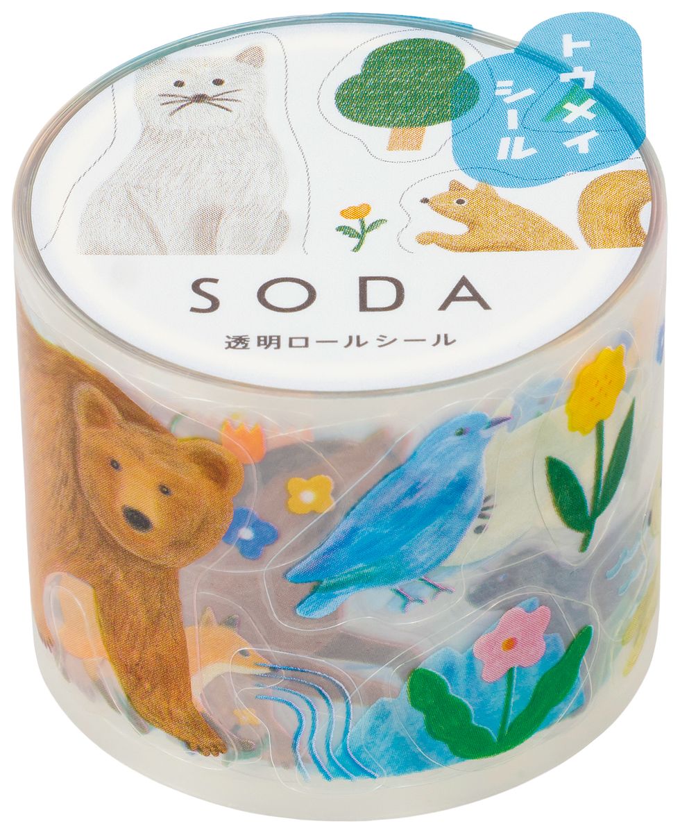 Forest Animal SODA Transparent Sticker Tape