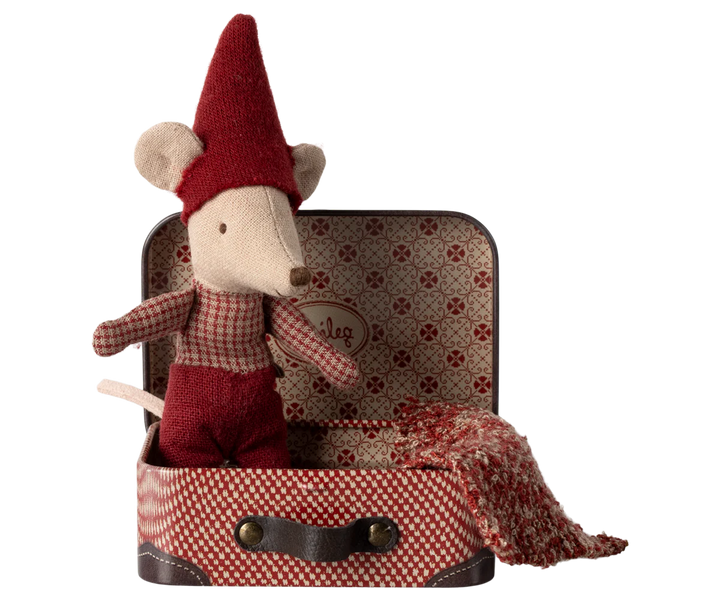 Christmas Baby Mouse in Suitcase