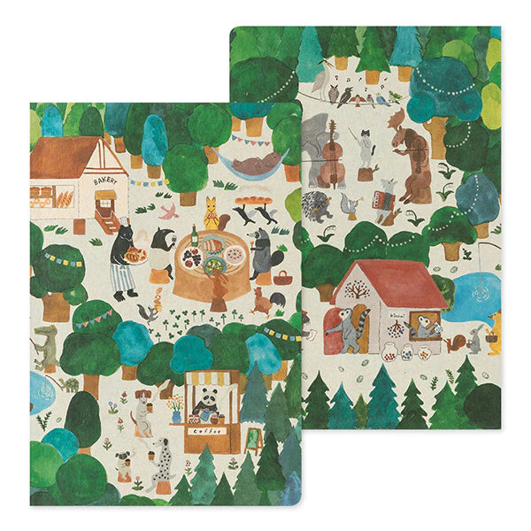 Forest Animal Yuru Log Dot Grid Notebook