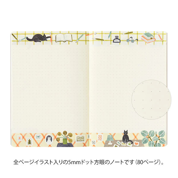 Cats Yuru Log Dot Grid Notebook