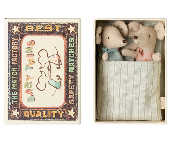 Baby Twins Mice in a Matchbox