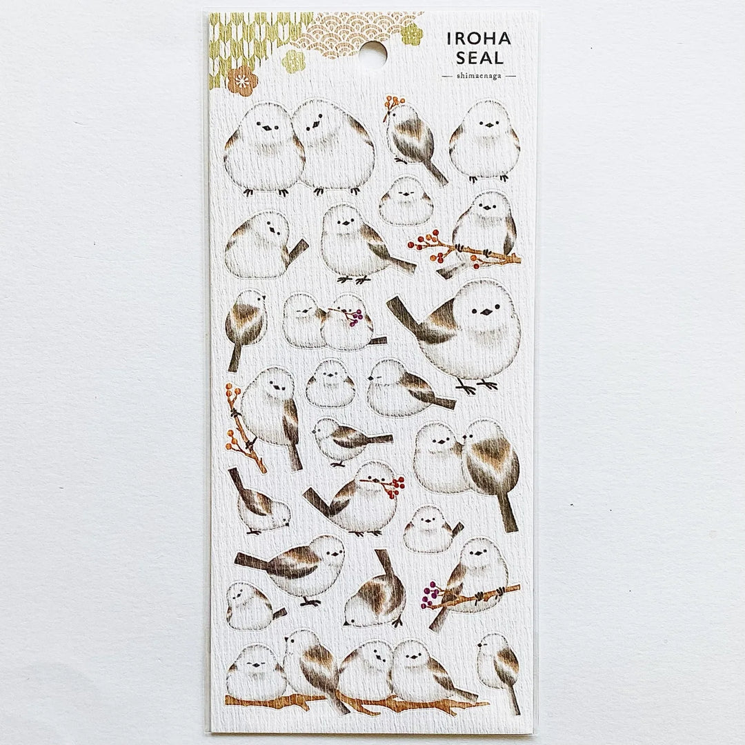 Long-Tailed Tit Iroha Seal Sticker Set