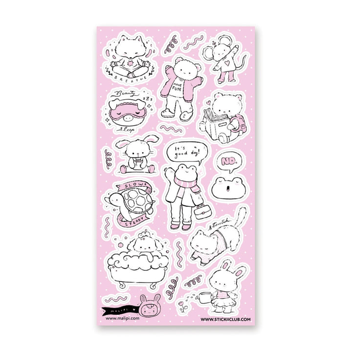 Adorable Self-Care Sticker Sheet