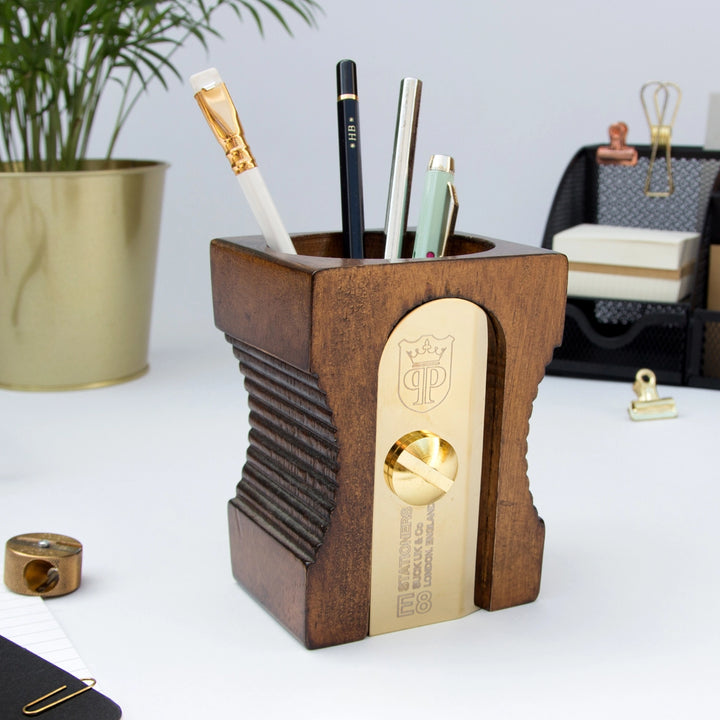 Wooden Sharpener Desk Organizer