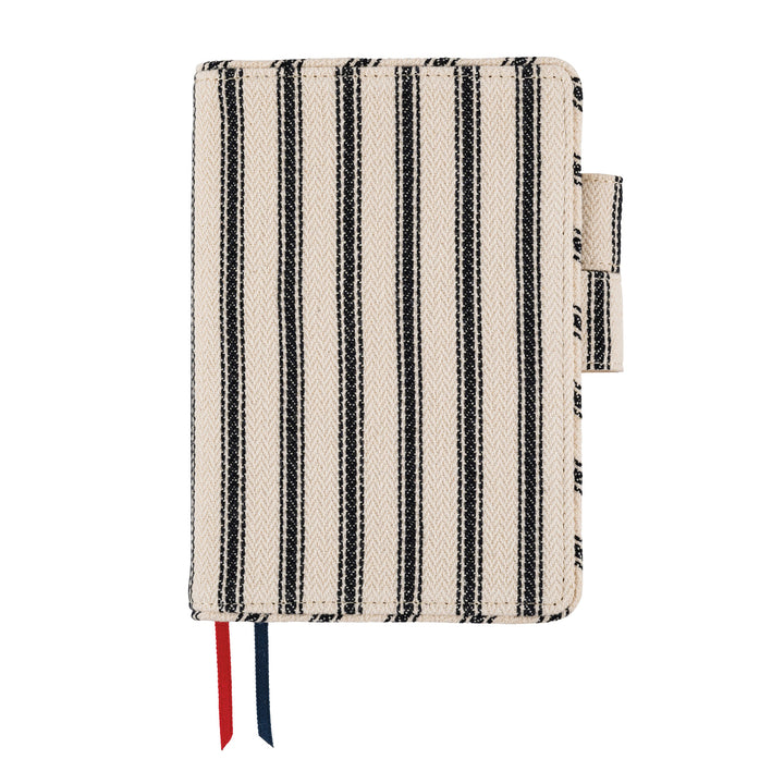 Hobonichi Techo A6 Original Cover | Lined Fabric: Herringbone (Ivory x Black)