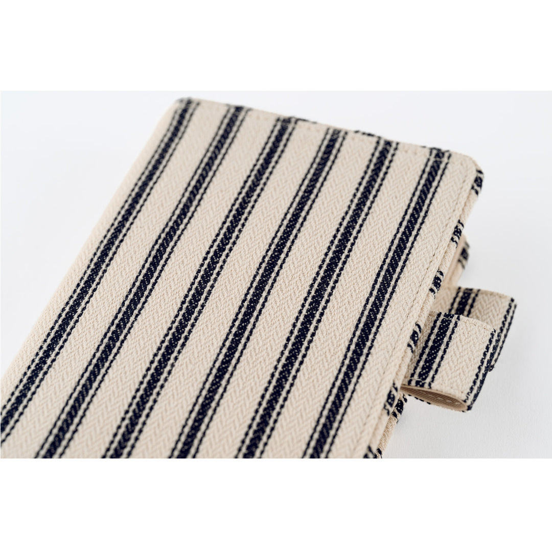 Hobonichi Techo A6 Original Cover | Lined Fabric: Herringbone (Ivory x Black)