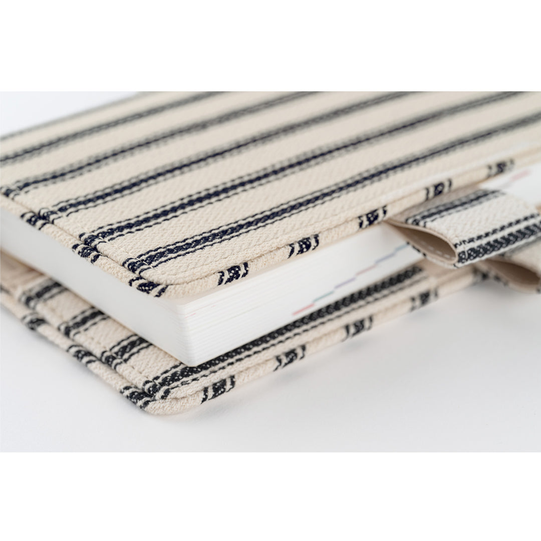 Hobonichi Techo A6 Original Cover | Lined Fabric: Herringbone (Ivory x Black)