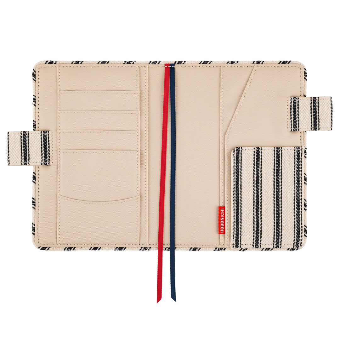 Hobonichi Techo A6 Original Cover | Lined Fabric: Herringbone (Ivory x Black)