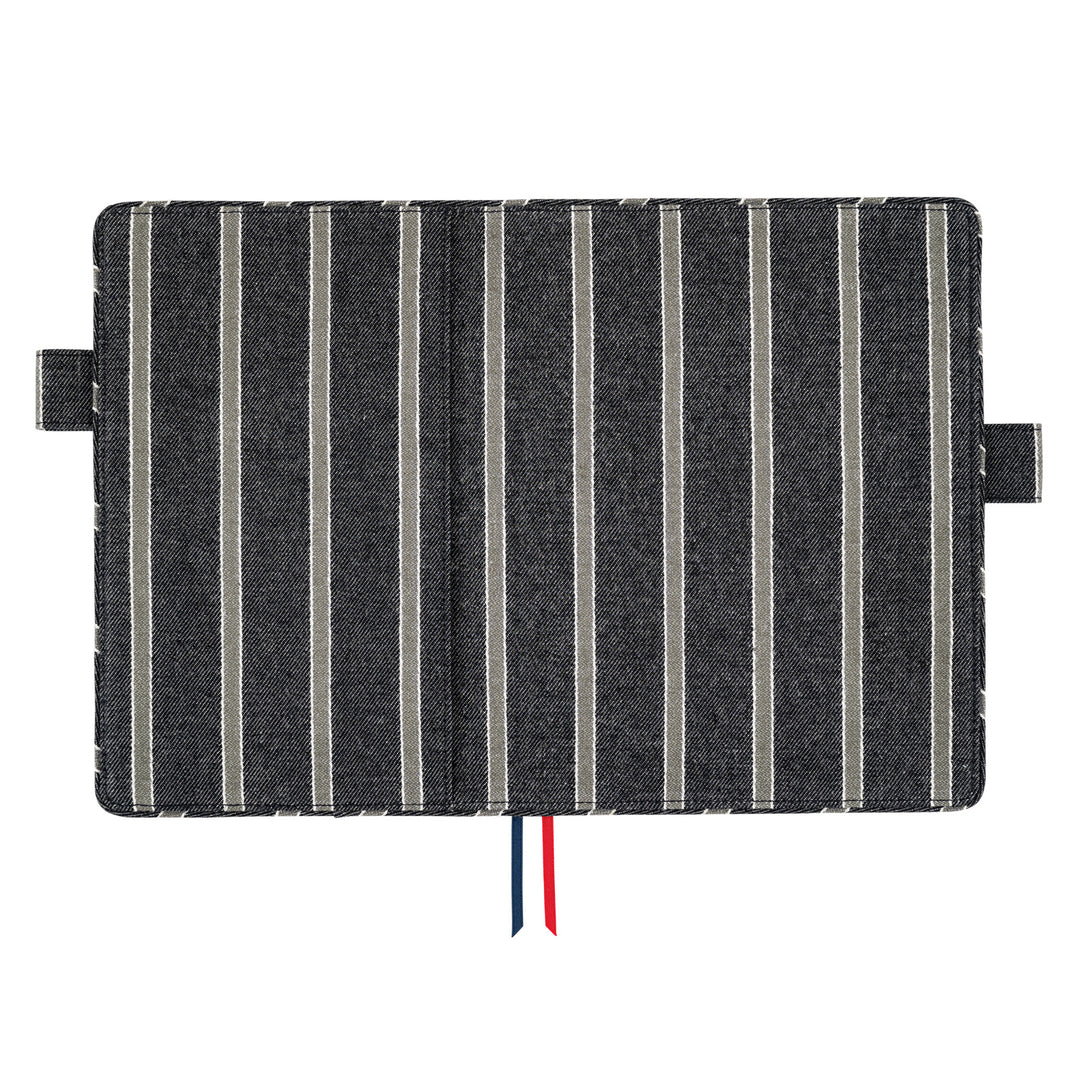 Hobonichi Techo A5 Cousin Cover | Lined Fabric: Twill (Navy x Gray)