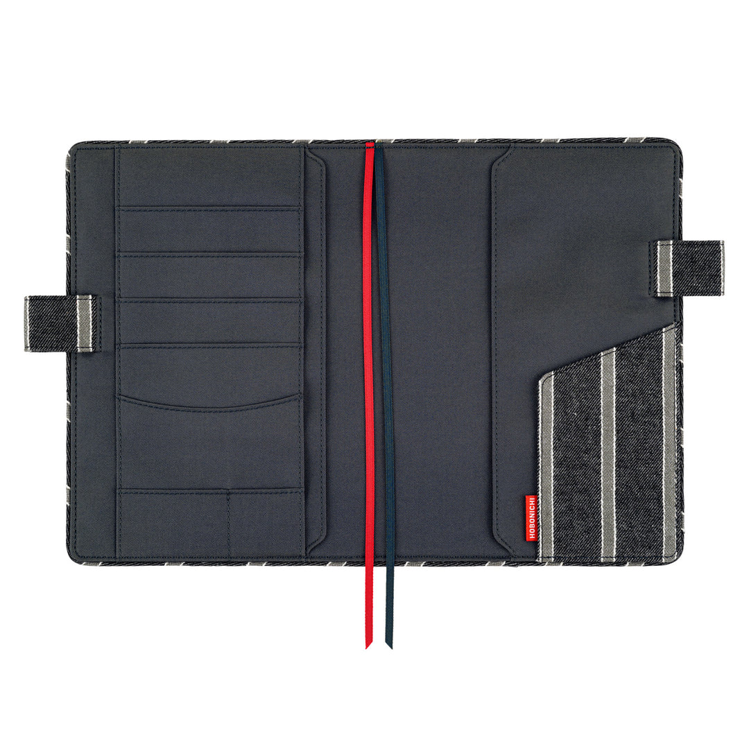 Hobonichi Techo A5 Cousin Cover | Lined Fabric: Twill (Navy x Gray)