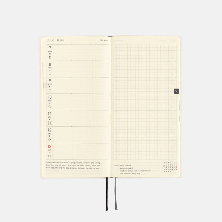 Hobonichi Techo 2025 Weeks Planner | White Line: Ivory | English