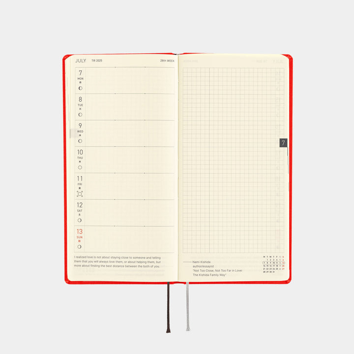 Hobonichi Techo 2025 Weeks Planner | Colors: Chili Pepper | English