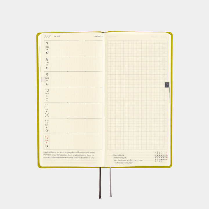 Hobonichi Techo 2025 Weeks Planner | Colors: Pistachio | English