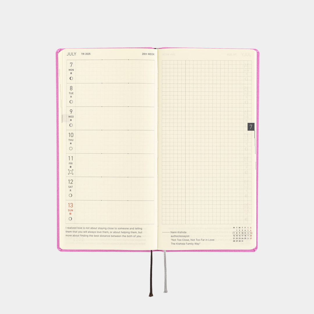 Hobonichi Techo 2025 Weeks Planner | Colors: Sweet Purple | English