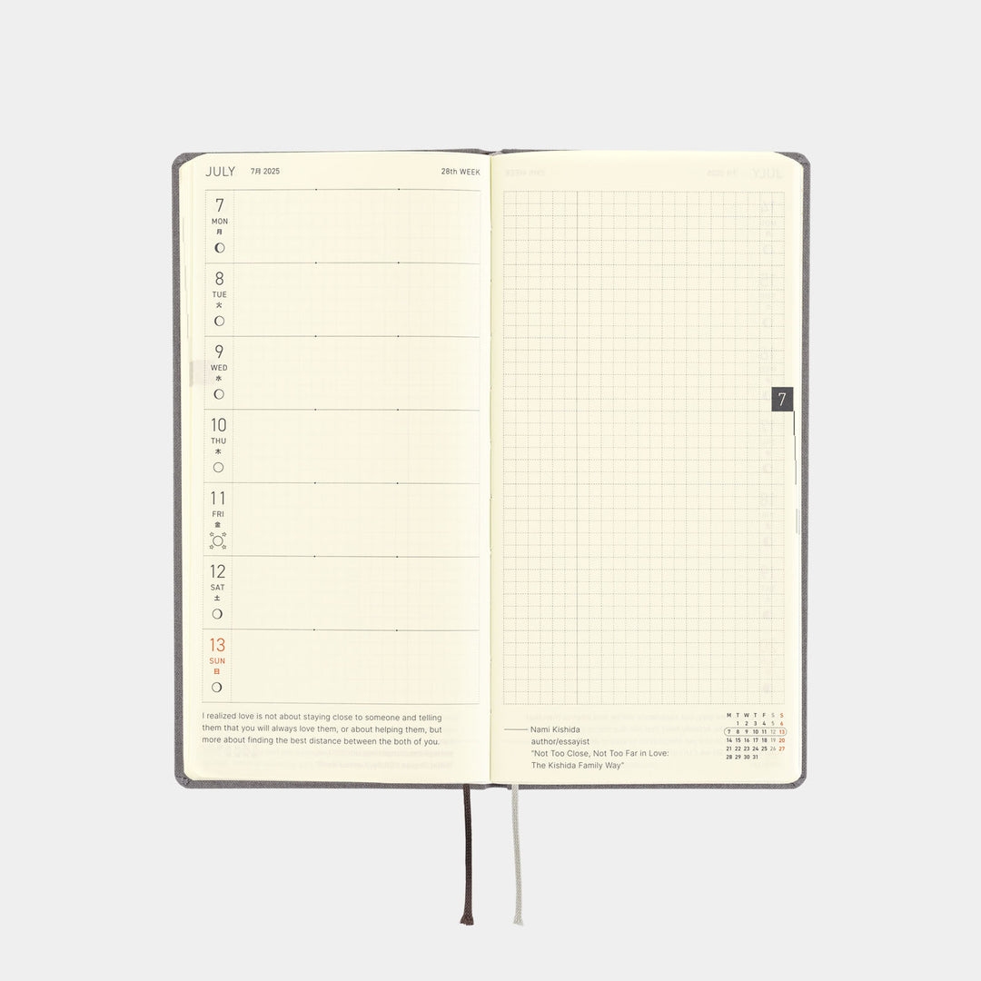 Hobonichi Techo 2025 Weeks Planner | Colors: Smoke Gray | English