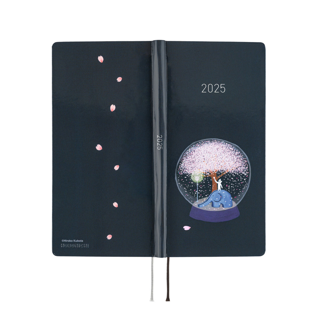 Hobonichi Techo 2025 Weeks Planner | Hiroko Kubota: Night Cherry Blossom Snow Globe | English