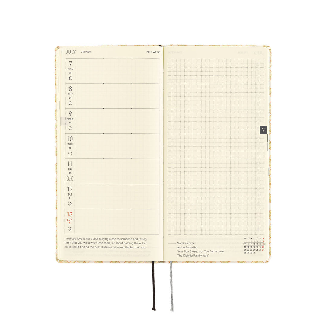 Hobonichi Techo 2025 Weeks Planner | Shirt Fabric: Harvest Plaid | English