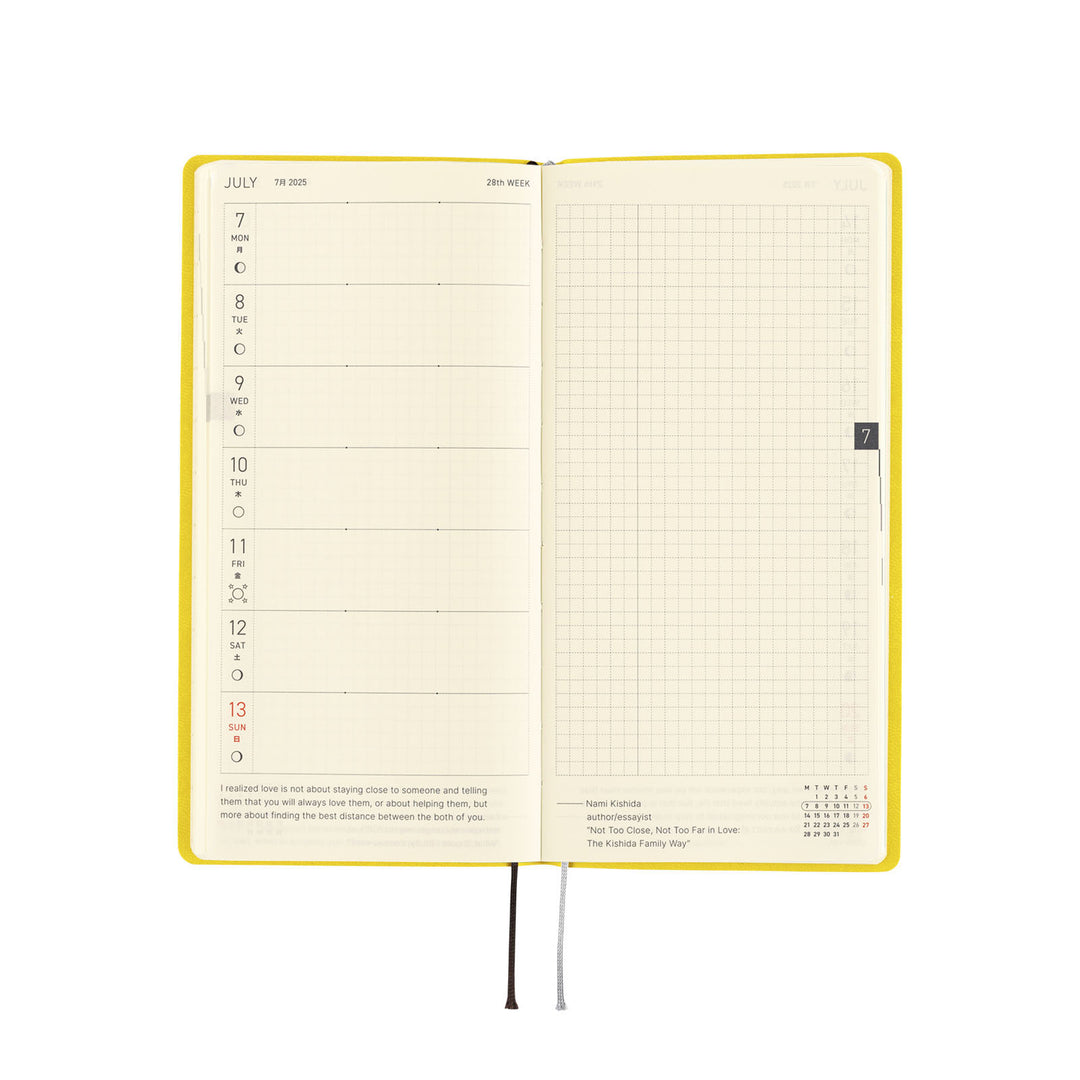 Hobonichi Techo 2025 Weeks Planner | Smooth: Mustard | English