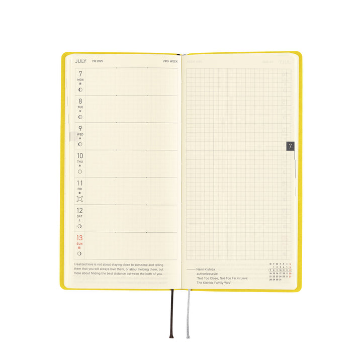 Hobonichi Techo 2025 Weeks Planner | Smooth: Mustard | English