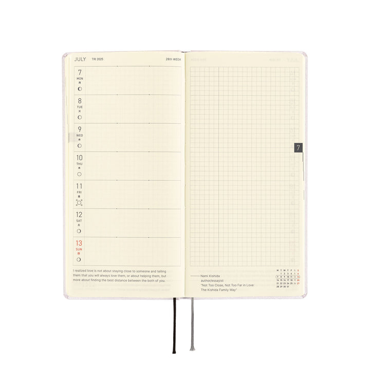 Hobonichi Techo 2025 Weeks Planner | Paper Series: Platinum White | English