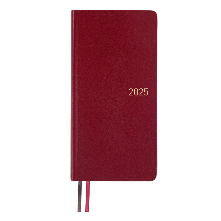 Hobonichi Techo 2025 Weeks Planner | Leather: Pomegranate | English