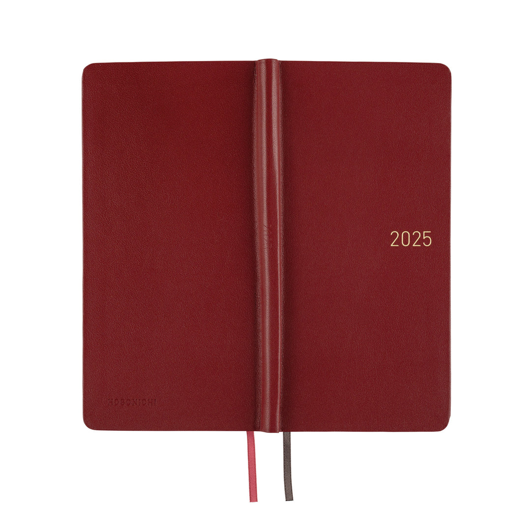 Hobonichi Techo 2025 Weeks Planner | Leather: Pomegranate | English