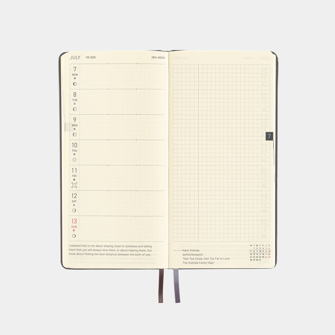 Hobonichi Techo 2025 Weeks Planner | Leather: Steel Gray | English