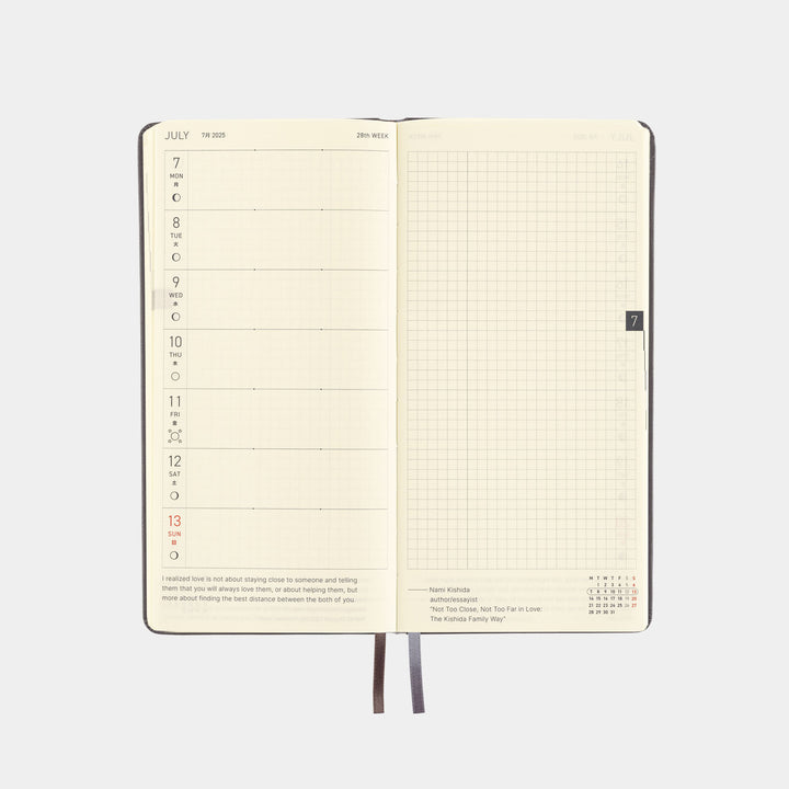 Hobonichi Techo 2025 Weeks Planner | Leather: Steel Gray | English