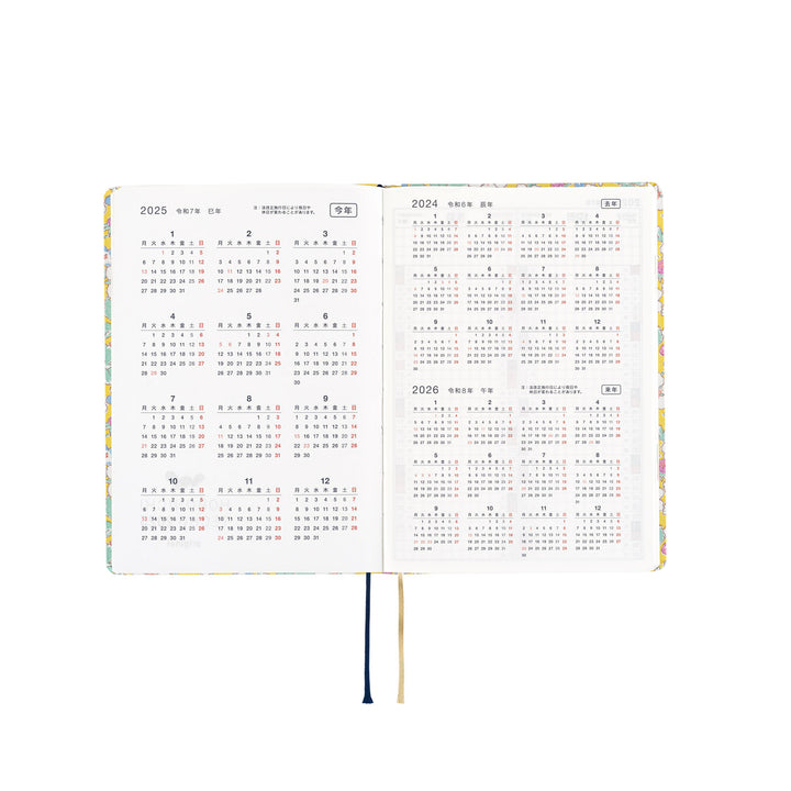 Hobonichi Techo 2025 A6 HON Planner | Liberty Fabrics: Paysanne Blossom | English