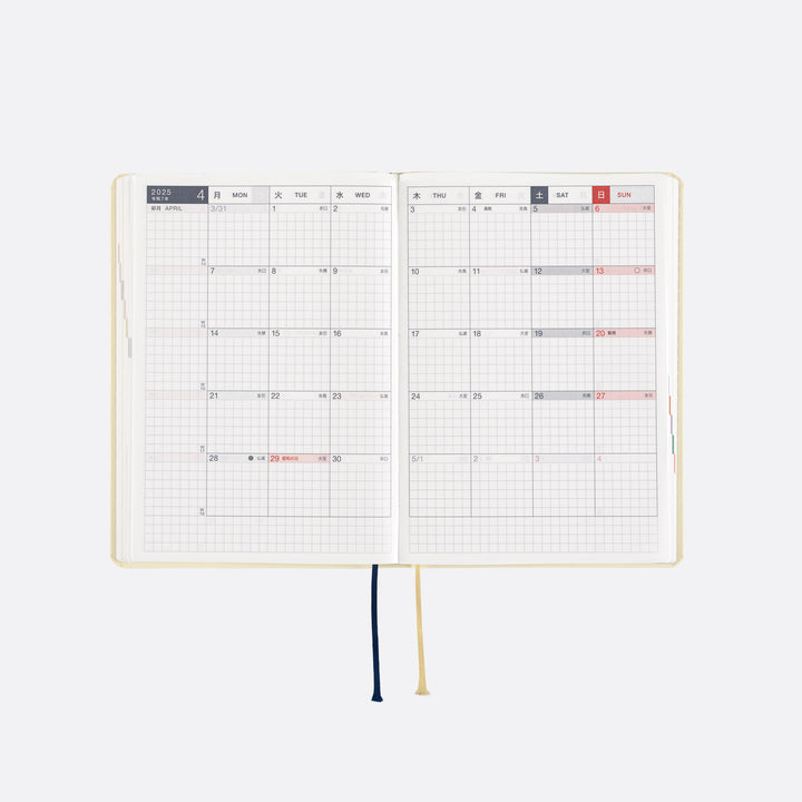 Hobonichi Techo 2025 A6 HON Planner | Slash Ivory | English