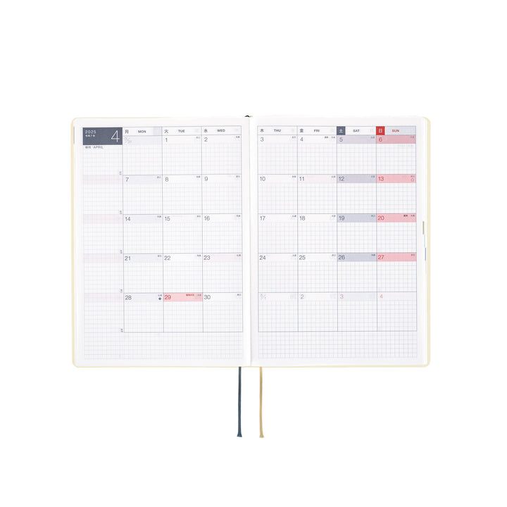 Hobonichi Techo 2025 A5 HON Planner | Slash Ivory | English