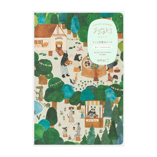 Forest Animal Yuru Log Dot Grid Notebook