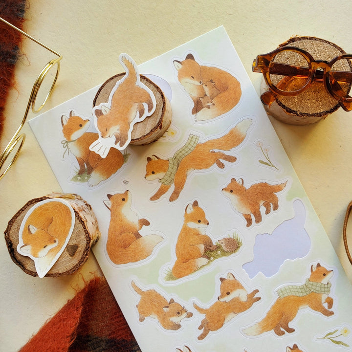 Lovely Little Foxes Sticker Sheet