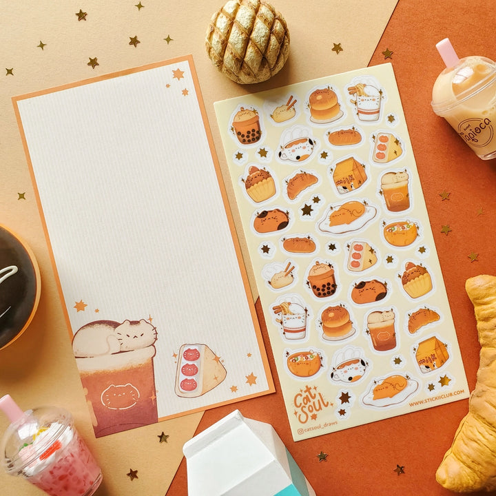 Cat Cafe Menu Sticker Sheet