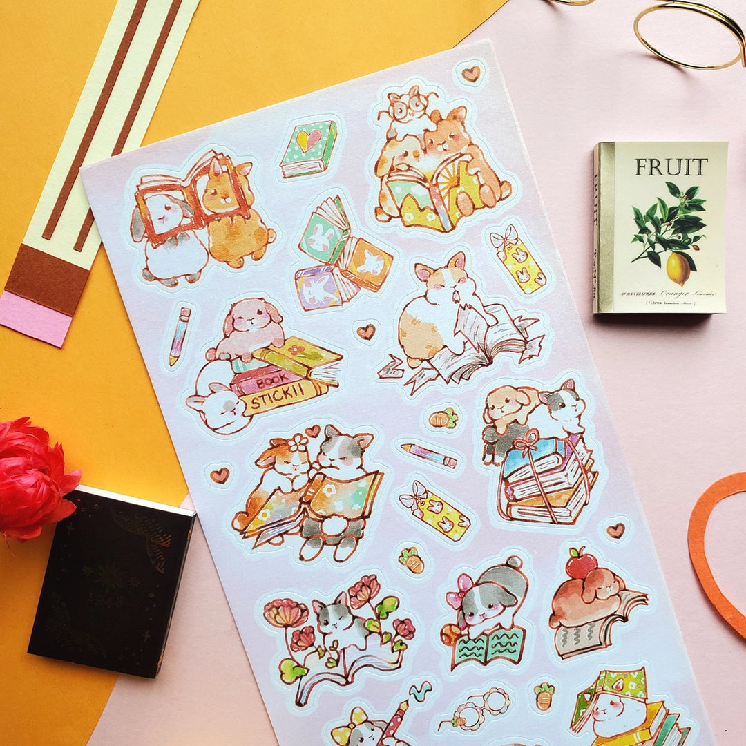 Bookish Bunnies Sticker Sheet