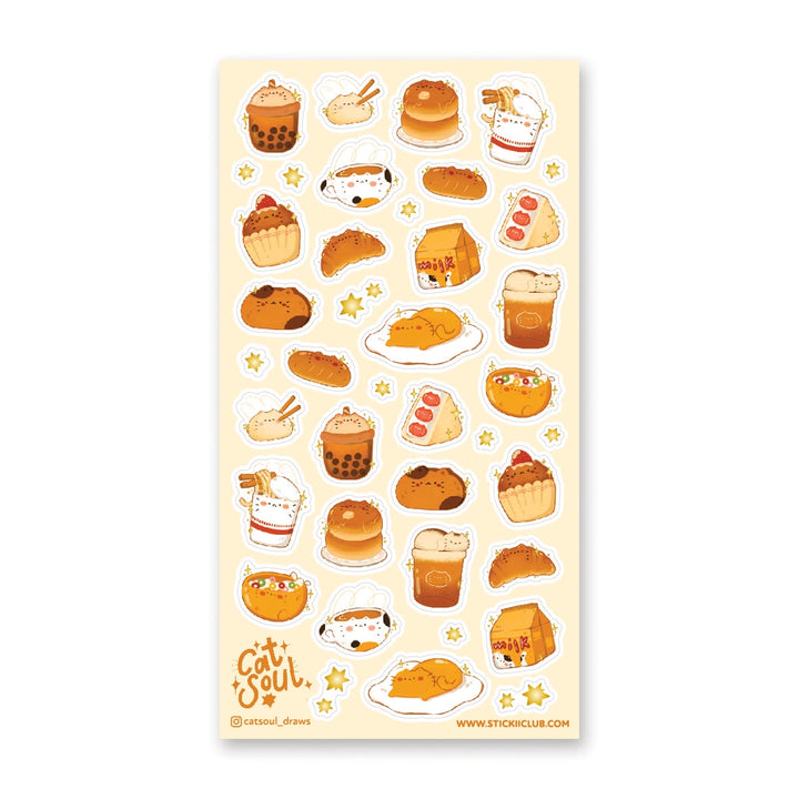 Cat Cafe Menu Sticker Sheet