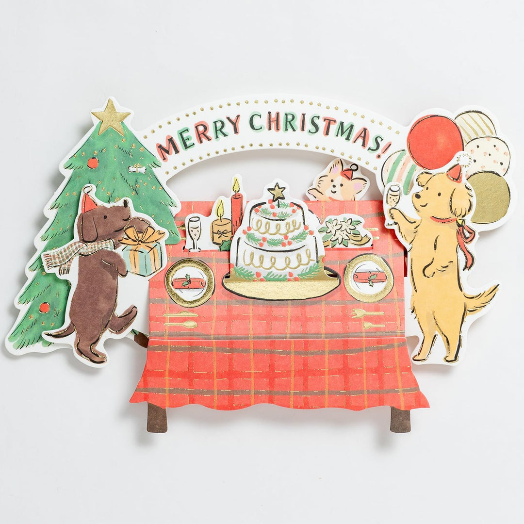 Christmas Celebration Dogs | Holiday Pop-Up Card