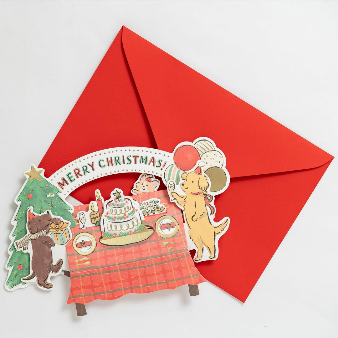 Christmas Celebration Dogs | Holiday Pop-Up Card