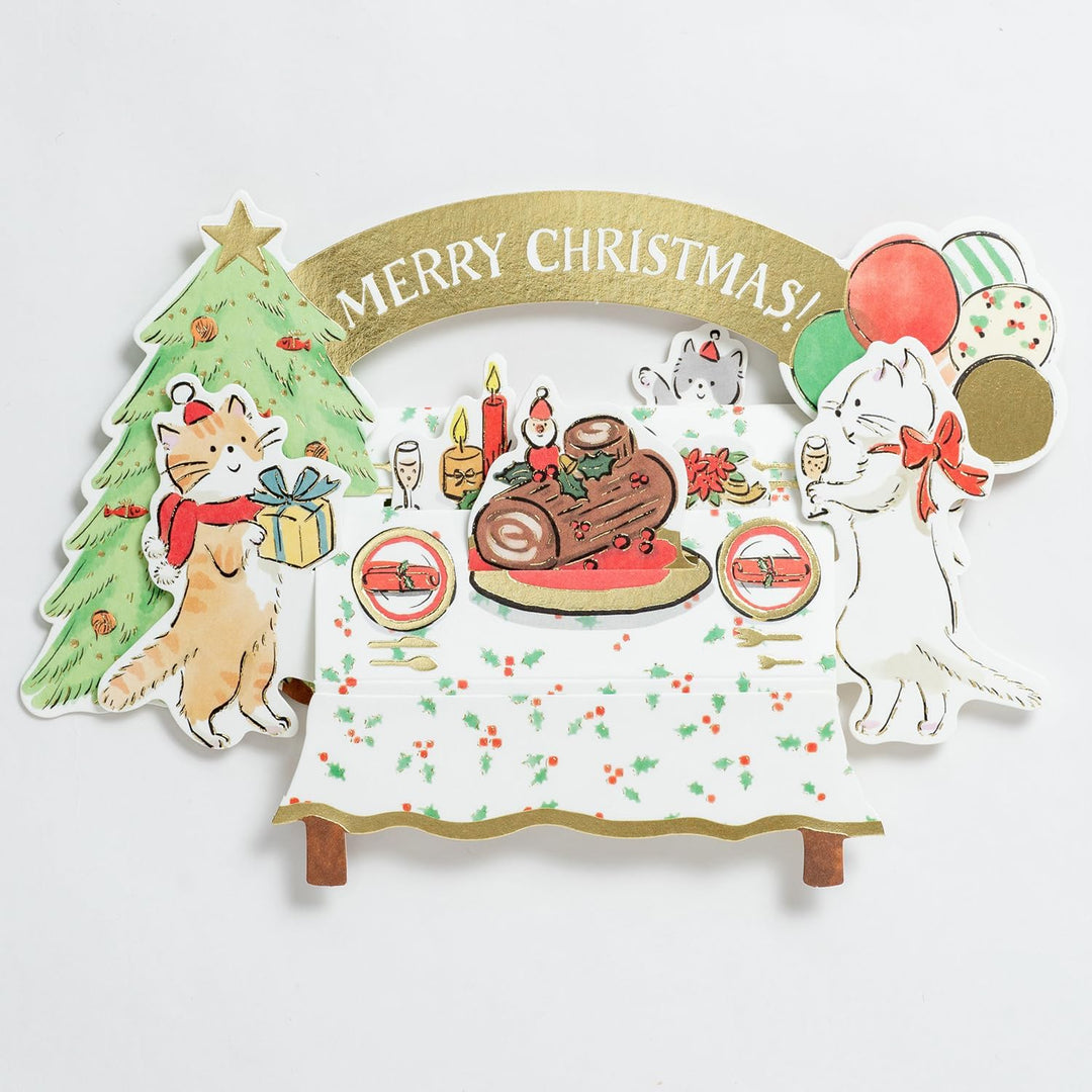 Christmas Celebration Cats | Holiday Pop-Up Card