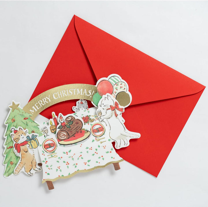 Christmas Celebration Cats | Holiday Pop-Up Card