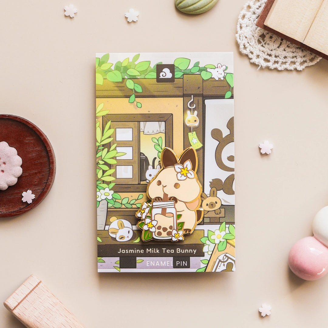 Jasmine Milk Tea Bunny Enamel Pin