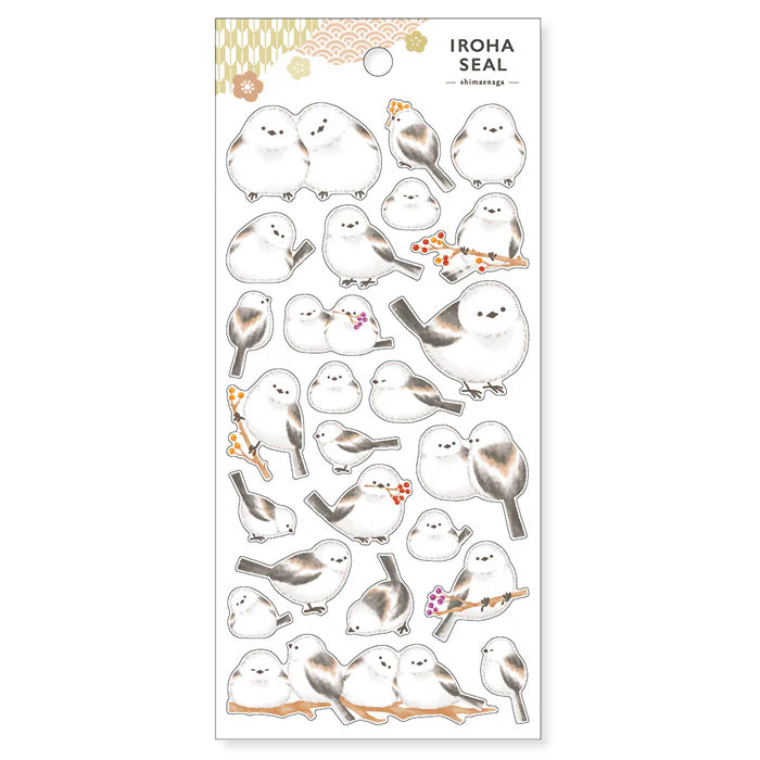 Long-Tailed Tit Iroha Seal Sticker Set