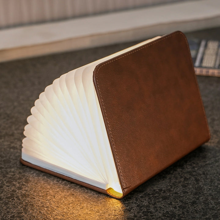 Mini Smart Book Light | Brown Leather