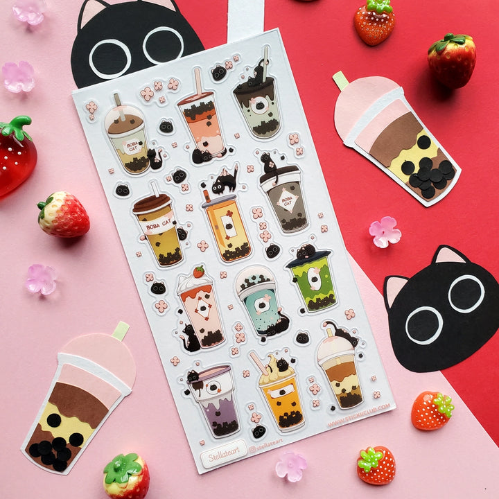 Boba Cats Sticker Sheet