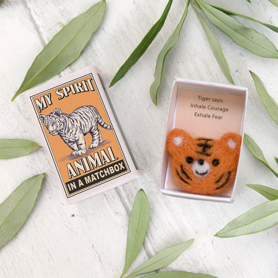 Wool Felt Tiger in a Matchbox