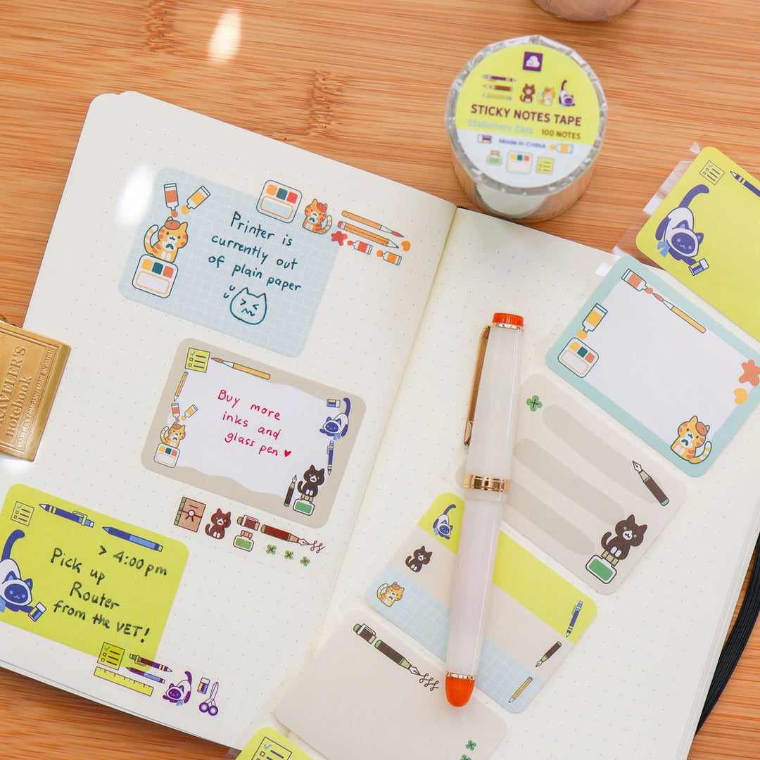 Stationery Cats Sticky Notes Tape