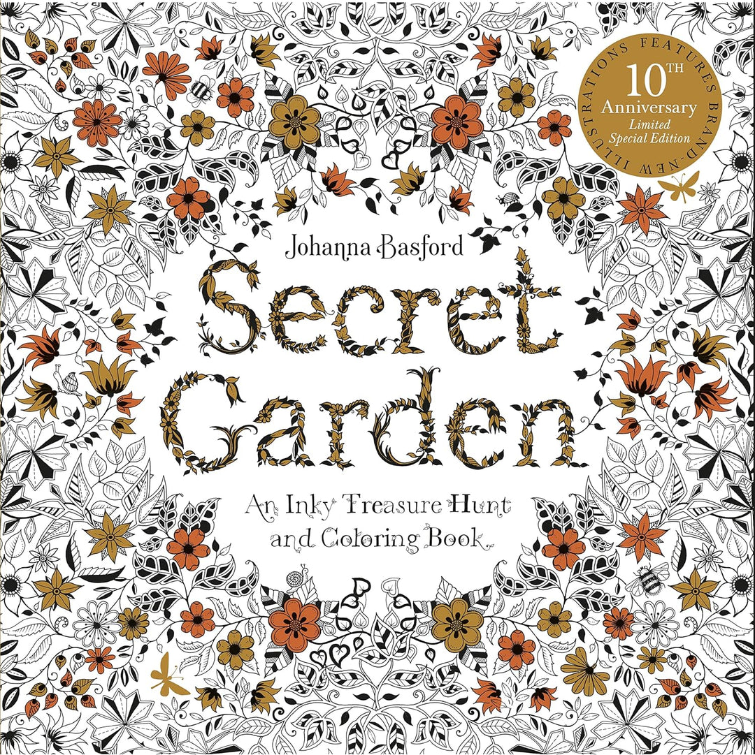 Secret Garden Inky Coloring Book | 10th Anniversary Edition